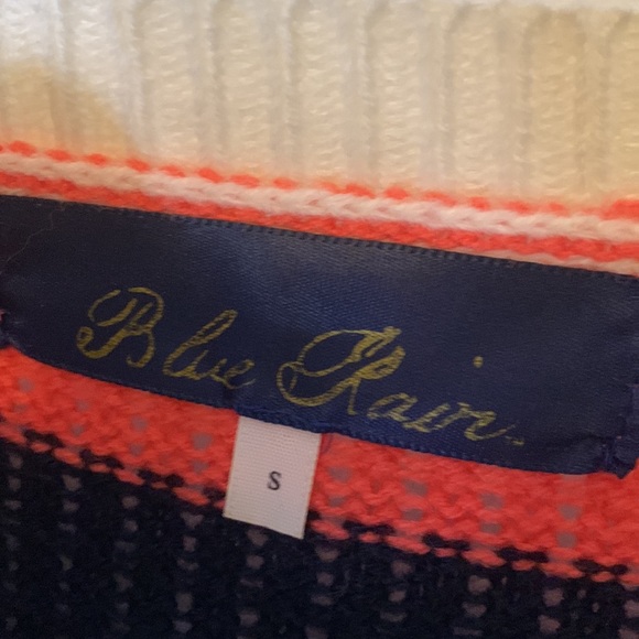 Navy and Coral Striped Sweater - Picture 3 of 5
